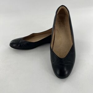 Naturalizer Leather Womens Ballet Flat 7.5 Black Slip On EU 37.5 UK 4.5 CM 24.5